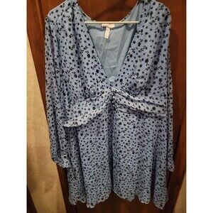 Leith Blue Floral Print Top NWT Sz 4X  ( retail 59.00)